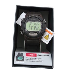 Timex Mens Expedition Watch Chronograph Alarm Timer Indiglo 100m Water Resistant